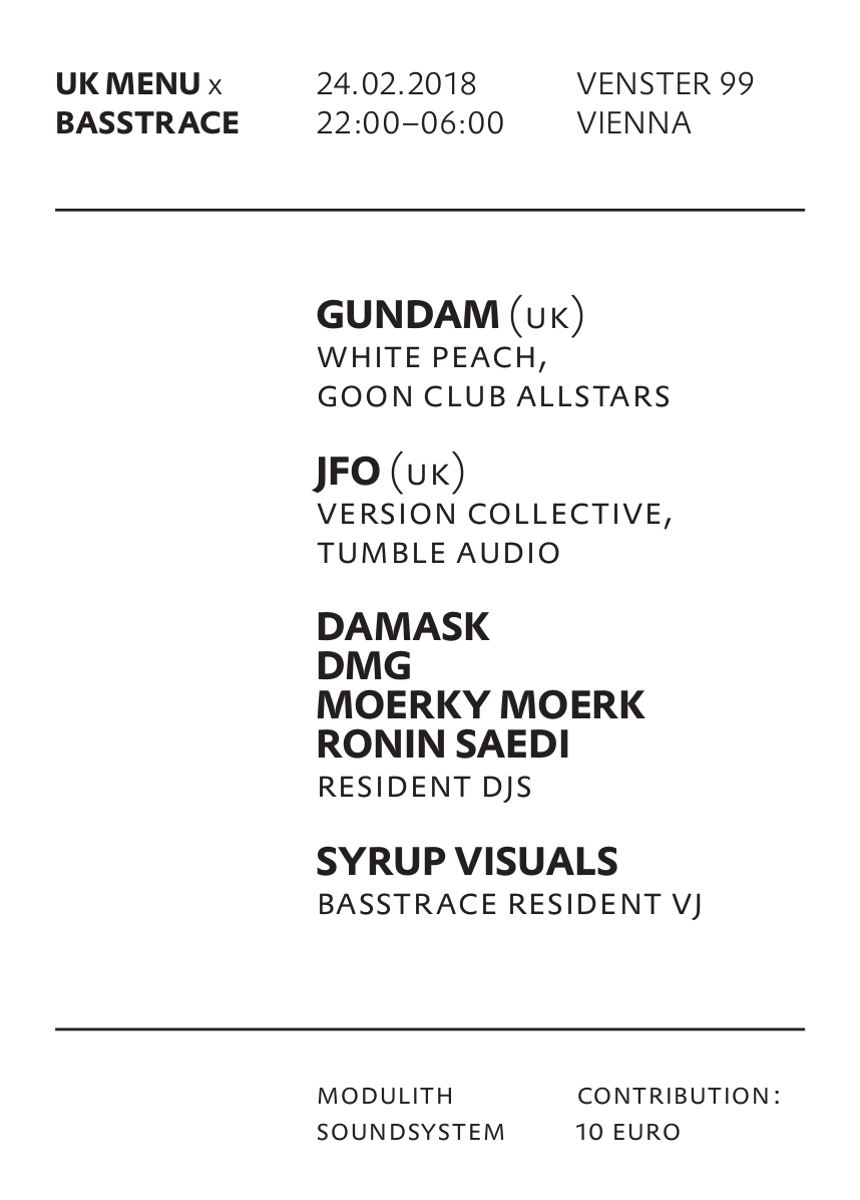 UK Menu x Basstrace